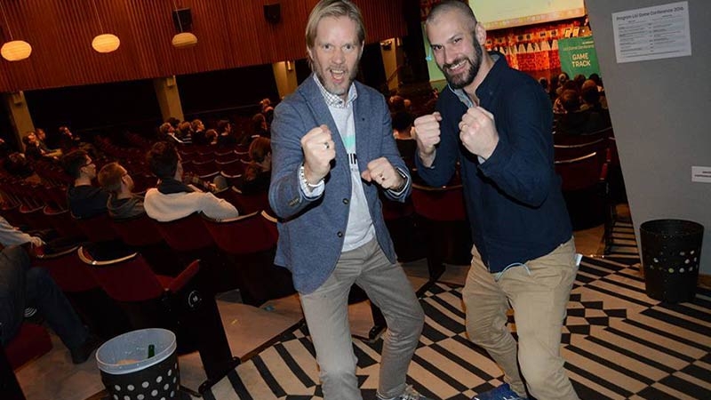 Jag (Christoffer Andersson) med serieentreprenören och eldsjälen bakom LiU Game Conference - Tomas Ahlström. Foto Emil Lundin