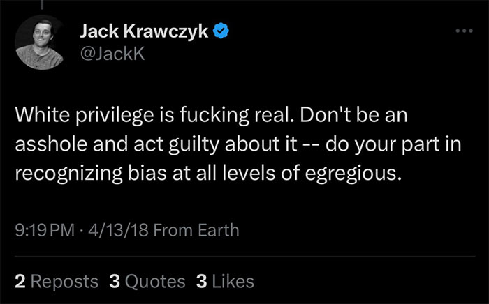 Jack Krawczyk Google Gemini skriver om sitt förakt för vita människor