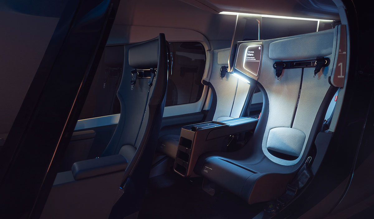 Midnight Archer interiör, sittplats