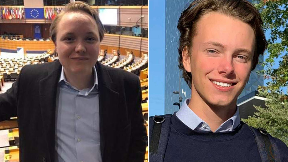 Albin Togerö Ordförande MUF Järfälla t.v. Tiger Landén Ordförande MUF Värmdö t.h.