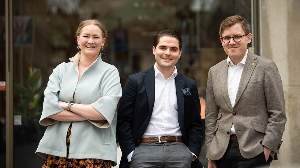 Maria Norberg COO, Fabian Assarsson vd, Johan Lindblad CTO
