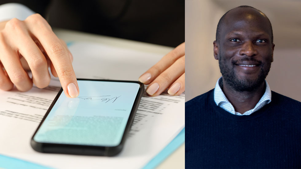 Derek Wamala-Johnson, försäljningschef för FastSign