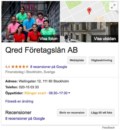 Företagssida - Google My Business