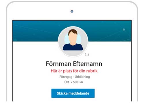 Profilbild, namn, LinkedIn