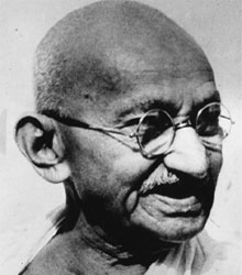 Mahatma Gandhi är en känd ikon för fred och frihet
